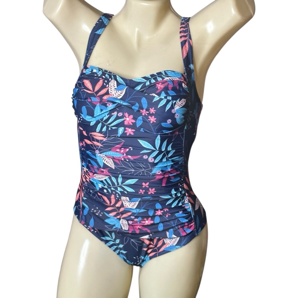 🔴 5 for $40 SALE ! 
Surf Style Blue Floral One Piece Bathing Suit S